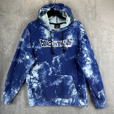 Dragonball Z Super Hoodie Adult Medium Blue Tie Dye Graphic Hooded