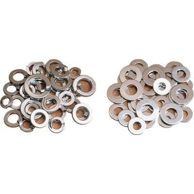 Drag Specialties Chrome 35 Piece Assorted SAE Flat Washers (1/4'' - 3/8'') MPBDR6