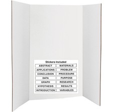 Presentation Board Tri Fold 28 X 40 White Corrugated Lightweight Portable Smooth