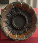 Rare Vtg.Royal Haeger Black, Orange,  Blue Ashtray-oyster Dish 1054 USA  1970s