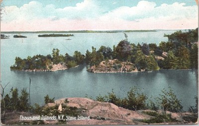 Vintage Postcard 1911 Stave Island Thousand Islands NY Color Germany Leighton
