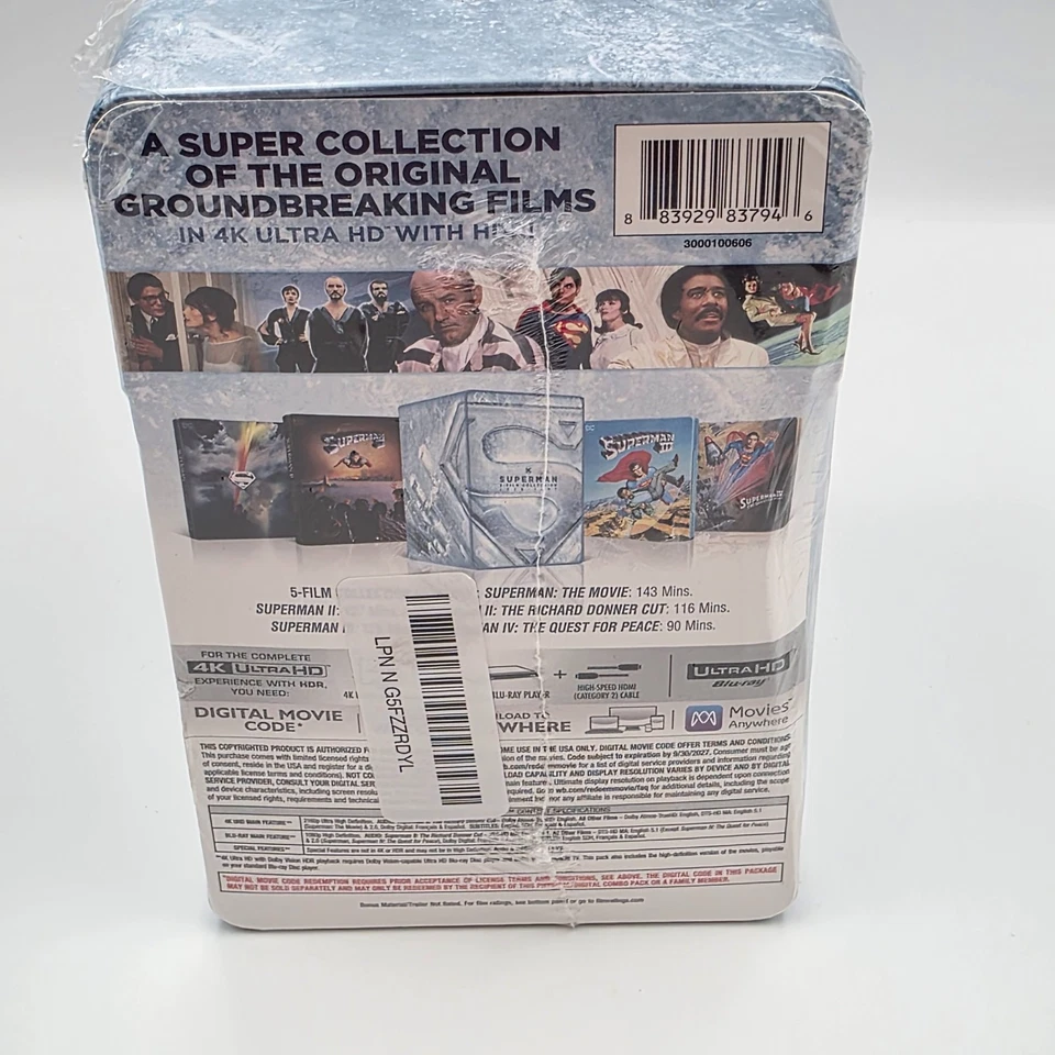 Superman 5-Film Collection Exclusive Amazon 4K UHD + Blu-ray + Digital - Dented - Image 4 of 4