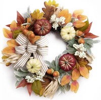 Herbstdeko TüRkranz 45Cm KüRbis Fliege FüR HaustüR Deko Herbstfest