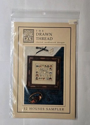The Drawn Thread Charted Needlework Designs 12 Houses Sampler Cross Stitch Chart