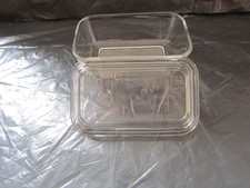 Luminarc Clear Tempered Glass Butter Dish Storage Embossed Cow Cover Lid