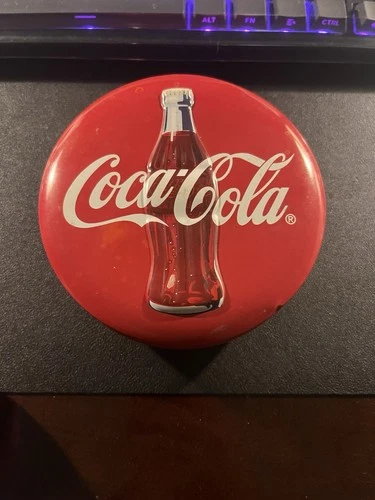 Vintage 1996 Coca-Cola COKE Round Metal TIN Box & Lid 5.5”
