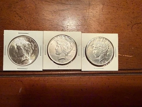 1923 & 1924 & 1925 Philadelphia Peace Dollar BU Lot