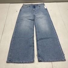 Old Navy Jeans Girls 18 Blue High-Rise Baggy Wide Leg Built-In Tough Light Wash