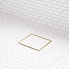 Signature Hardware 6" Cohen Square Tile-in Shower Drain - Brushed Gold