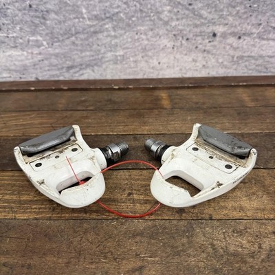 ヒデキ専用 go-ped用 ビレットアルミニウムリム Vintage Shimano Dura Ace PD-6401 Clipless Road Bike Pedals White