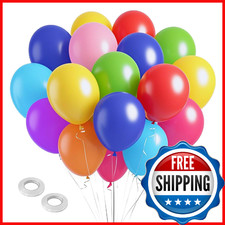 Assorted Color Rainbow Balloons 100 Pack 12 Inch Latex for Birthday Baby Shower