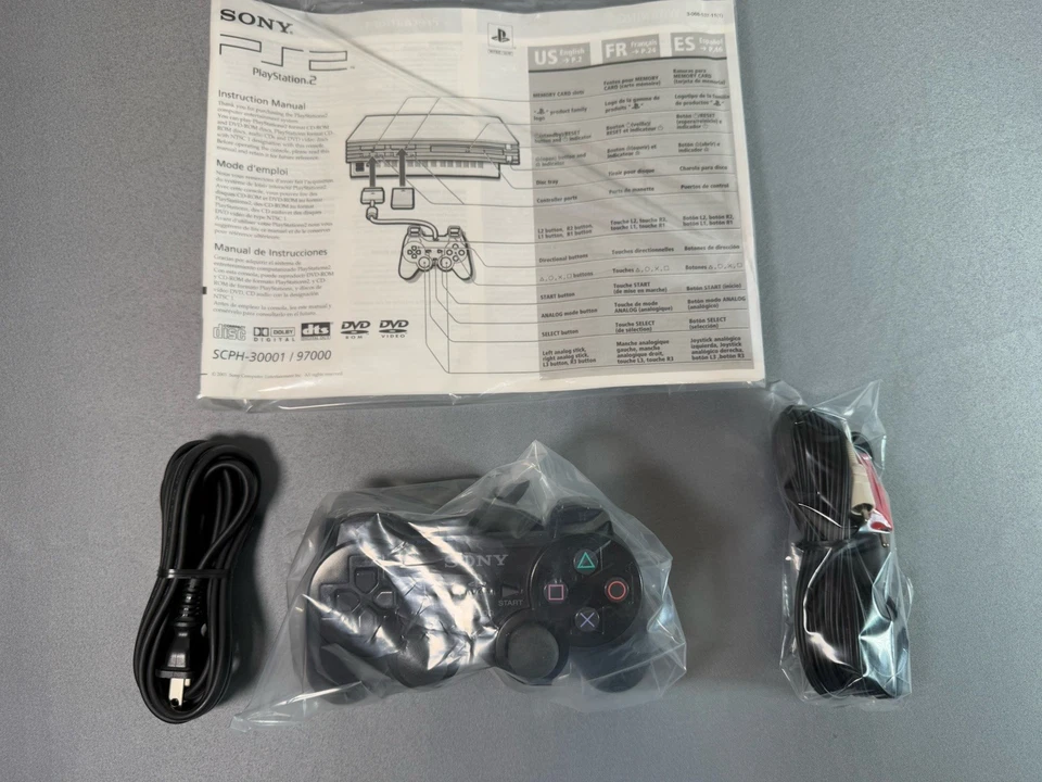 Sony PlayStation 2 PS2 Black Game System Complete Mint - Image 3 of 4