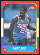 Larry Drew Rookie 1986-87 Fleer #25 RC Sacramento Kings NBA Basketball Card. rookie card picture