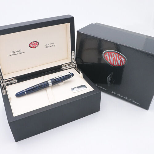 AURORA Limited Fountain Pen 88 SIGARO BLUE Nib EF 18K - Picture 1 of 15
