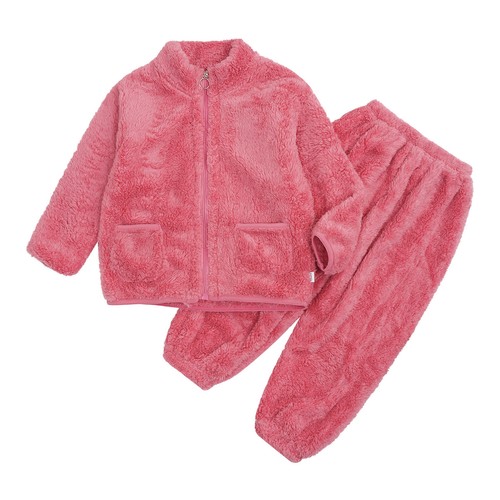 Unisex Kids Outfits Boys Sleepwear Nightwear Set Flannel Elastic Waistband Warm - Picture 28 of 52