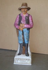 1969 SHERIFF, LIONSTONE Whiskey Decanter, Porcelain, 14 Inch tall (empty)