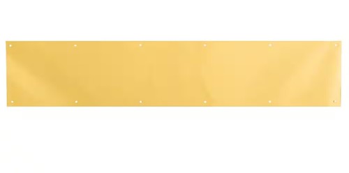 6 In. X 34 In., Aluminum, Door Kick, Polished Brass Plated |