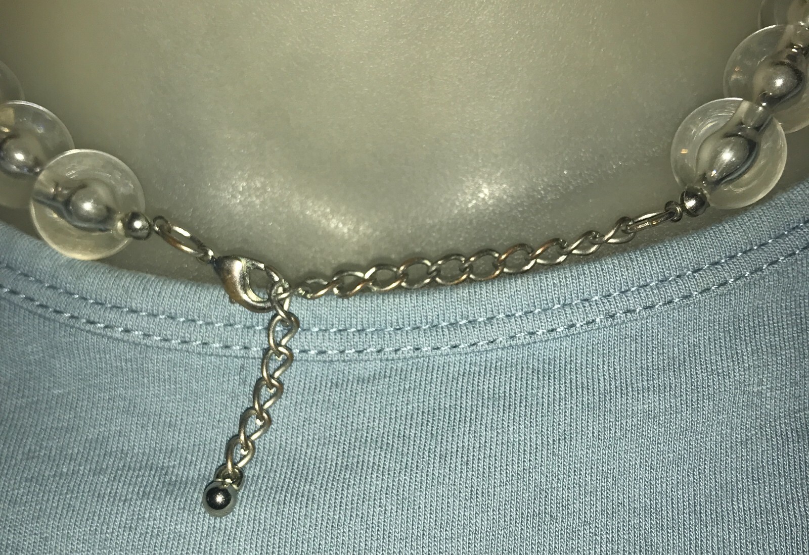 CLEAR TRANSLUCENT  CHUNKY BEADED  STATEMENT NECKL… - image 5