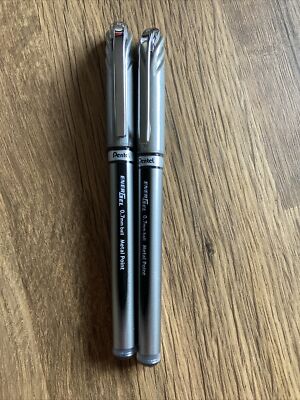 Pentel Energel Plus 0,7 mm mit Deckel flüssige Gel-Tinte Tintenroller schwarz, BL27-A (2 STIFTE)