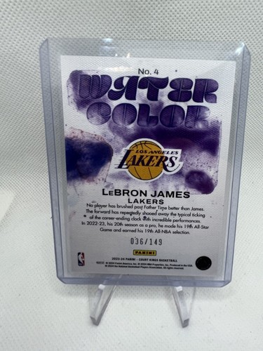 LEBRON JAMES 2023 Panini Court Kings 36/149 Water Color Ruby #4 Lakers - Bild 2 von 2
