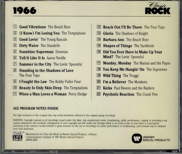 TIME-LIFE - CLASSIC ROCK - 1966 - GOOD VIBRATIONS - MINT CD | eBay