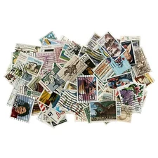 Lot of 100 Different USA Commemorative Cancelled Stamps Off Paper