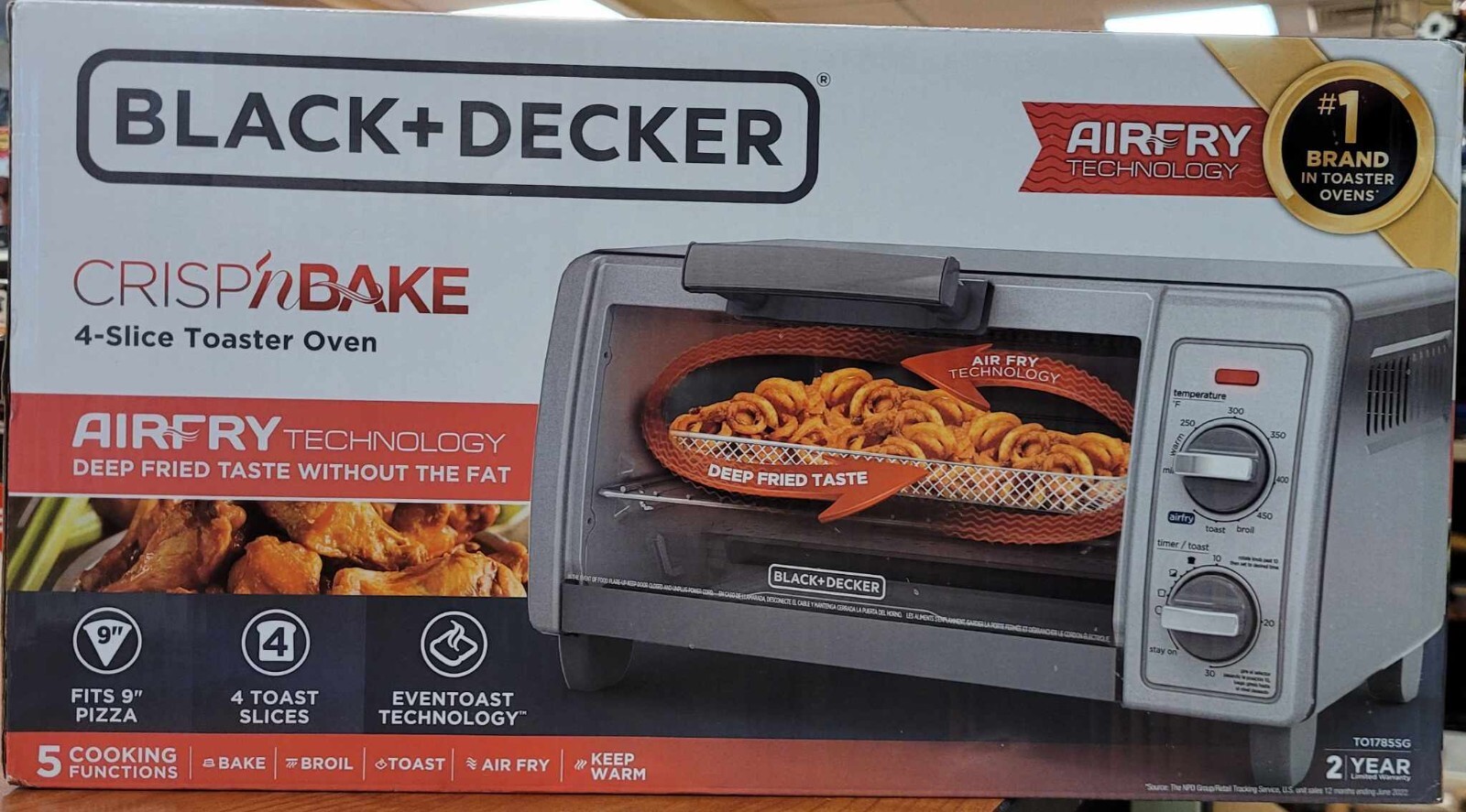 With Air Fry, 4-slice, Gray To1785sg - New