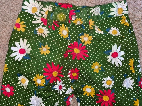 VTG 70s WOMEN GIRLS 26 FENTON WESTERN FLARE LOUD FLOWER PRINT DISCO JEANS PANTS - Picture 2 of 6