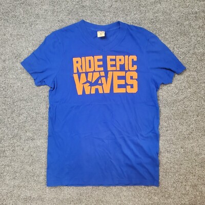 Hollister Shirt Extra Large Blue Orange Short Sleeve California Ride Epic Waves
