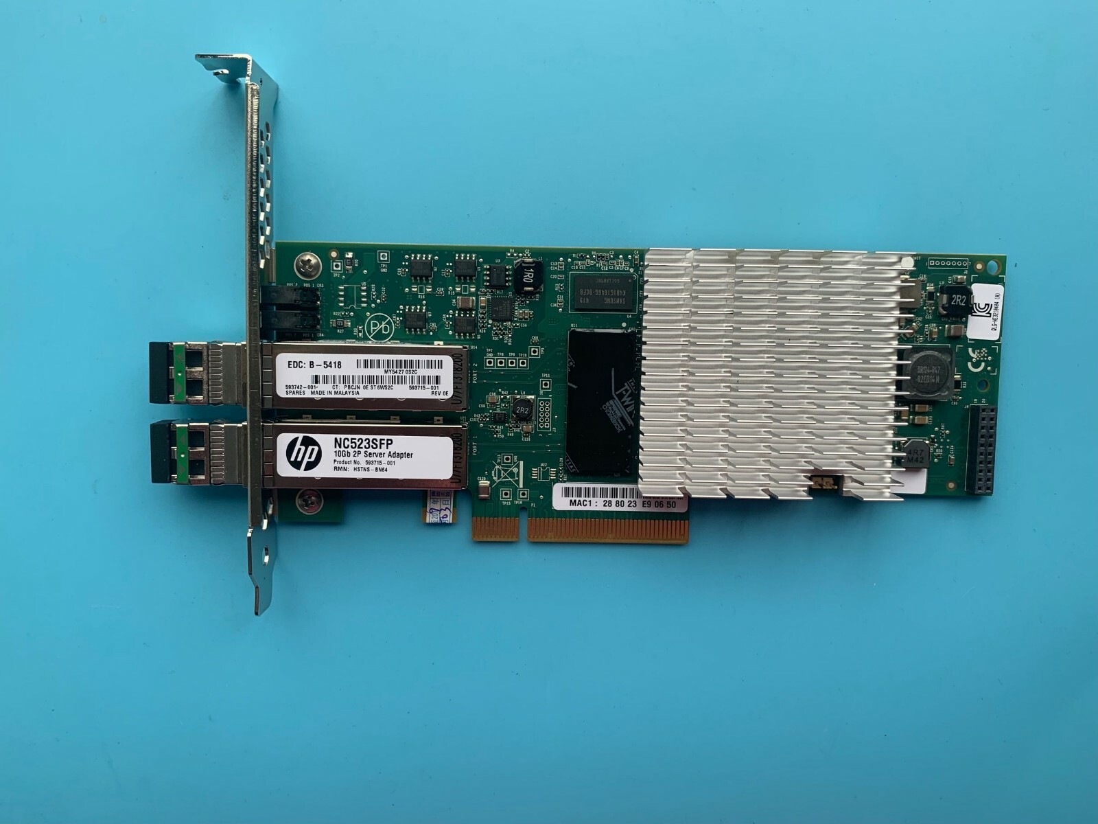 HP NC523SFP, 593715-001 - Adattatore Server PCI-e X8 A 2 Porte Da 10 GB (ricondizionato - Foto 2