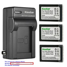 Kastar Battery AC Wall Charger for Nikon EN-EL2 ENEL2 9904 BP-NKL2 DDEN-EL2