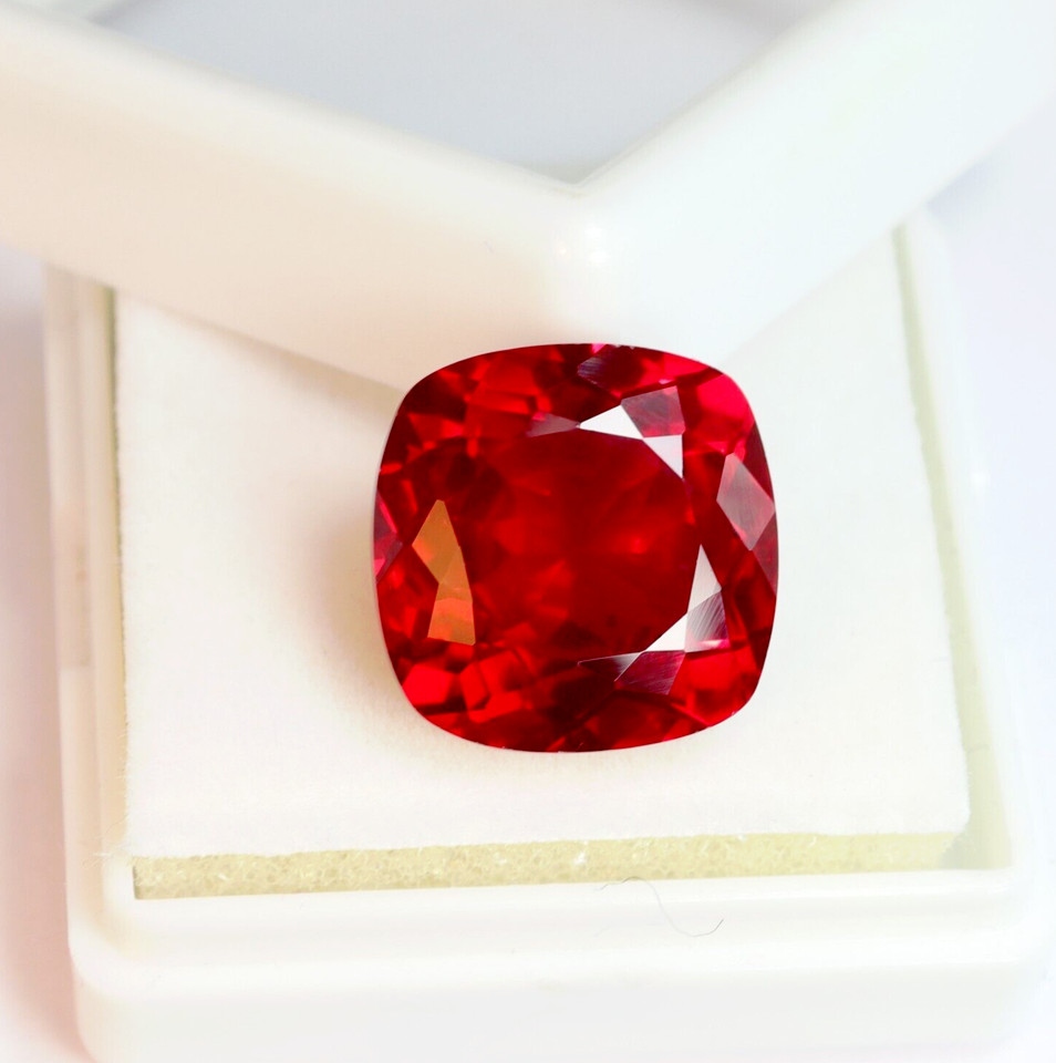 Natural Rubí Rojo 5.95 CT Corte Almohada Facetado Certificado Loose Gema +Regalo