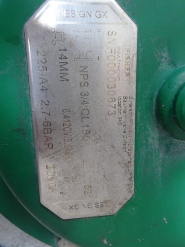 Fisher 3/4" Control Valve w/ Fisher Fieldvue GX Actuator DVC6030 positioner - Picture 7 of 11