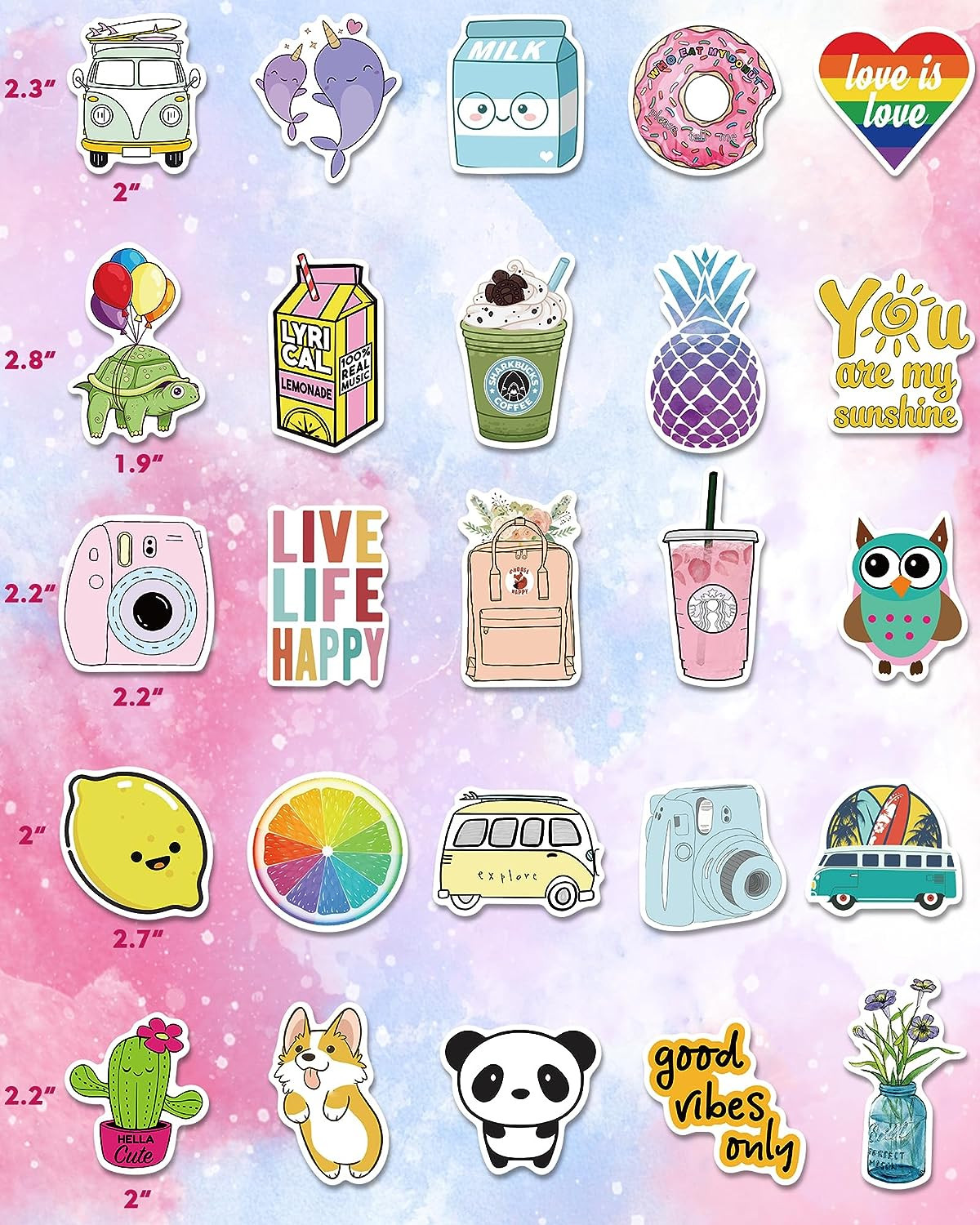 Stickers for Water Bottles,100 Pack/Pcs Waterproof Stickers for Teens Kids Girls