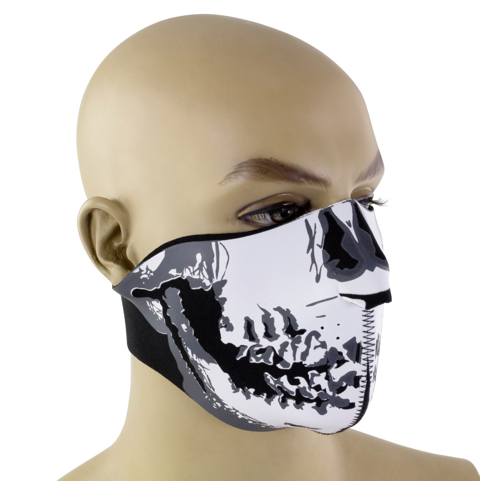 MOTORCYCLE MOTORBIKE SCOOTER ADVENTURE NEOPRENE HALF FACE MASK BLACK SK