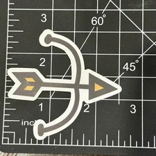 Golden Bow And Arrow Cartoon Matte - Vinyl Decal Sticker Bomb Kawaii Fun