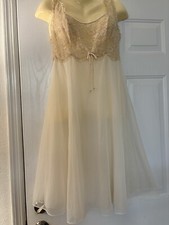 VTG 1960s Vanity Fair Chiffon Nylon Lace Princess Chemise Nightie Gown 34 S M