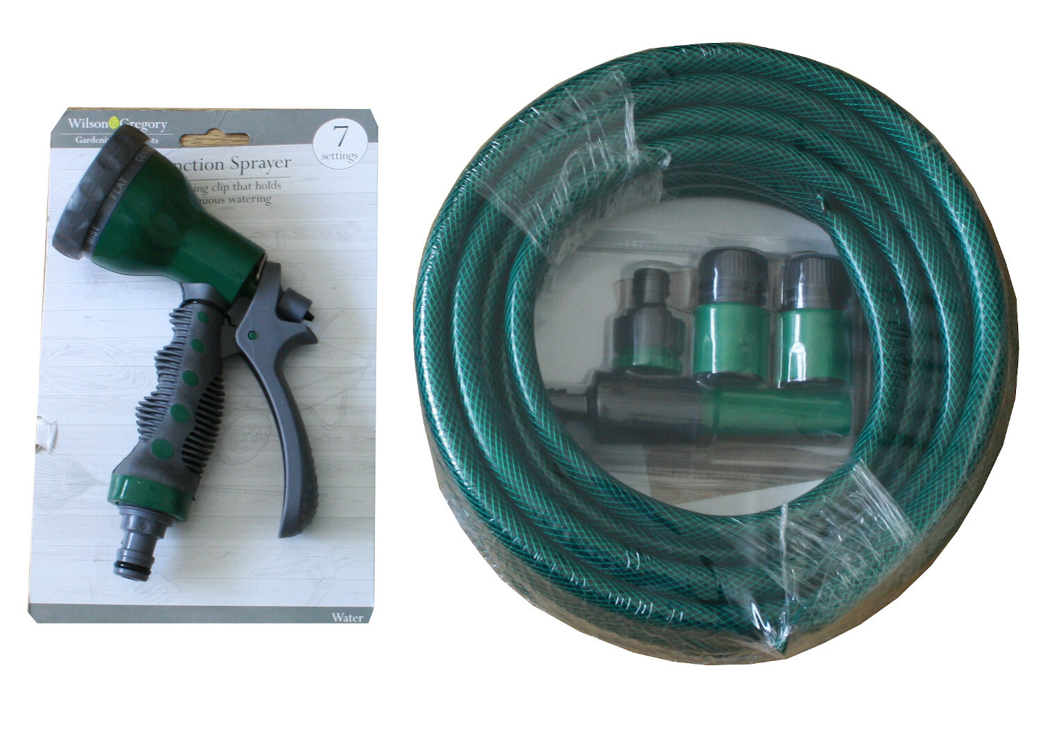 Reinforced Garden Hose 10M & Spray Nozzle Set with 7 Function Sprayer Bundle