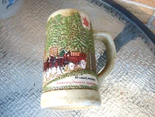 1970’s Budweiser World Famous Clydesdales 3D Beer Stein Mug By Ceramarte Brazil