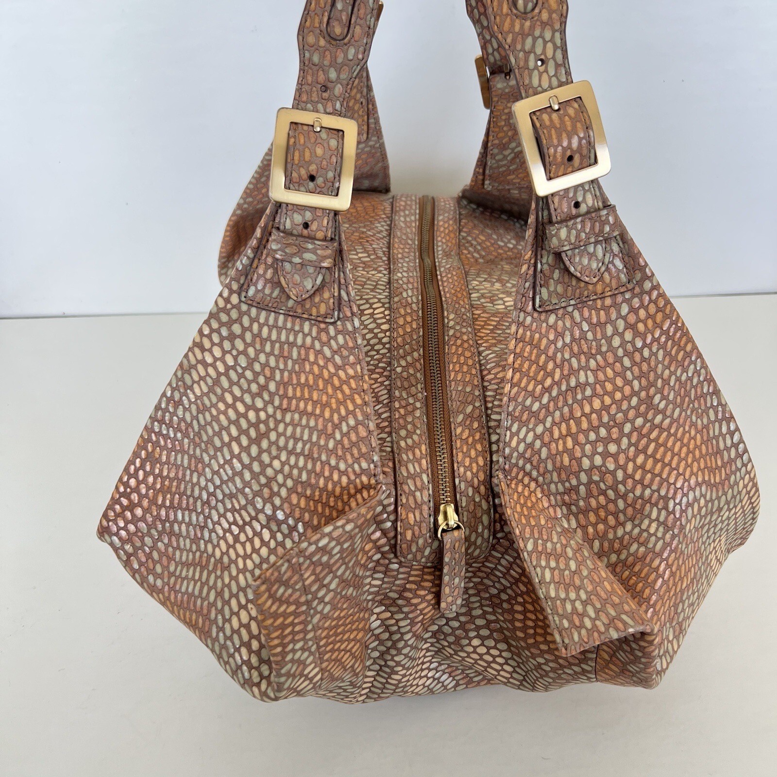 SONDRA ROBERTS Multicolor Python Print Leather Do… - image 5