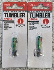 2 Packs VMC Pro Series Tumbler Spoon Ice Fishing 1/12 OZ Emerald Shiner