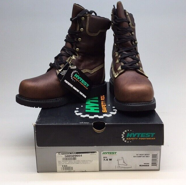 Hytest Safety Footwear Black Lace Up Steel Toe Boots Mens  display picture 3