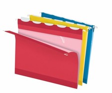NEW Pendaflex Reinforced Hanging LETTER Size RED BLUE YELLOW 3 FOLDER SET 518