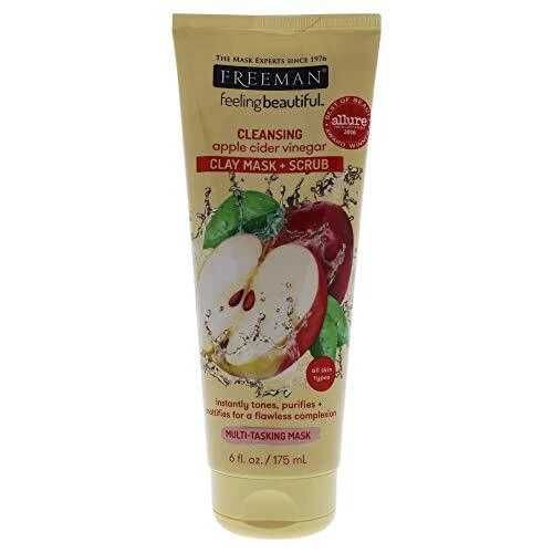 2 X Freeman Facial Apple Cider Vinegar Clay Mask + Scrub 175ml Tones & Purifies - Image 2 of 4
