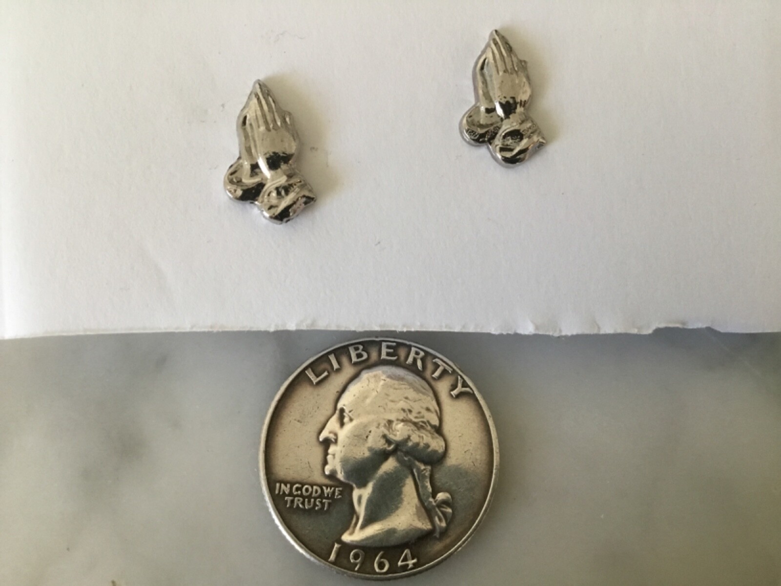 RARE VTG 2 LOT SET PRAYING HANDS CHRISTIAN TIE TACKS … Gem