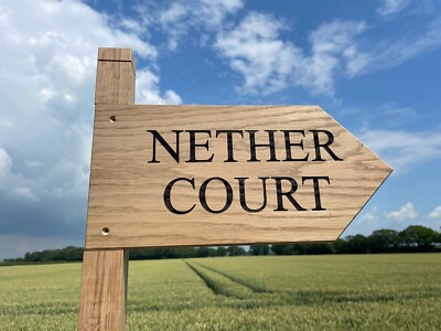SOLID OAK DIRECTIONAL POINTER SIGN HARDWOOD OAK ENGRAVED FOOTPATH ...