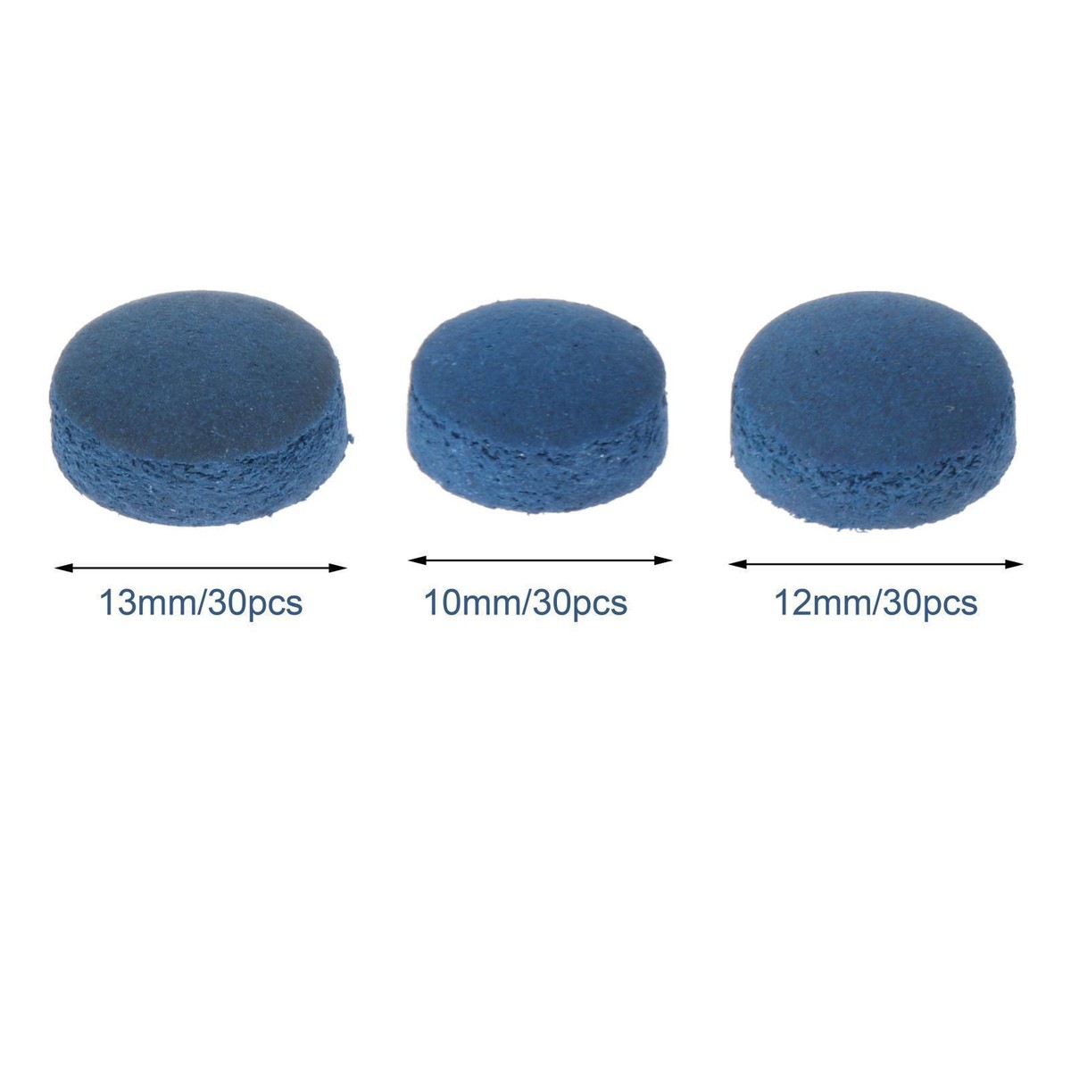 30x Pool Cue Tips Durable Accessories Glue on Stick Tips