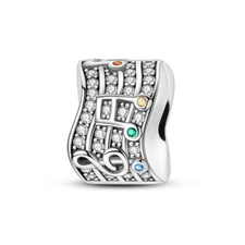 MULA European Colorful Note DIY Charm CZ For Women Bracelet 925 Sterling Silver