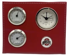 Ohio State Buckeyes Desk Clock w/Alarm & Hydrometer-Sun Time-New
