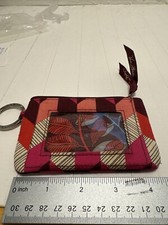 New With Tags Vera Bradley Lighten Up Zip ID Case-Art Deco Lined Pattern-Multi